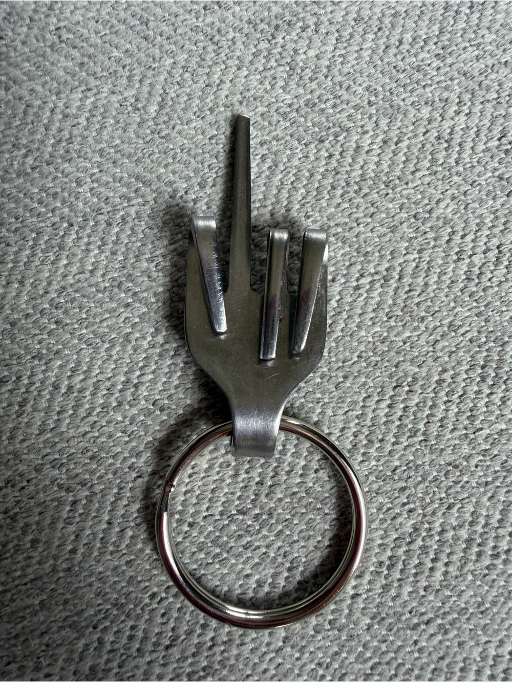 Middle Finger Fork Keychain - Picture 3 of 5